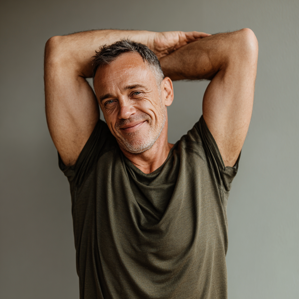 Professional Ukrainian fitness consultant in modern gym environment, smiling warmly while reviewing training plans